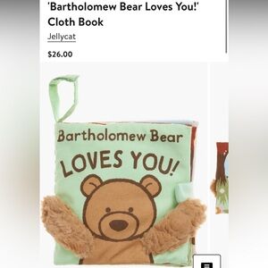 Jellycat Bartholomew Bear Plush Book NWT